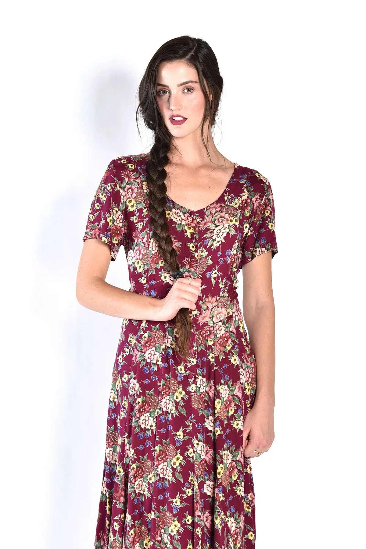 Alice Bias Cut Floral Maxi Dress w/ Flared Hem