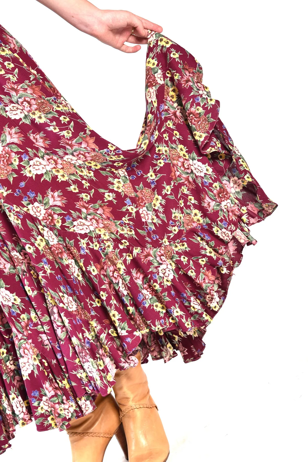 Alice Bias Cut Floral Maxi Dress w/ Flared Hem