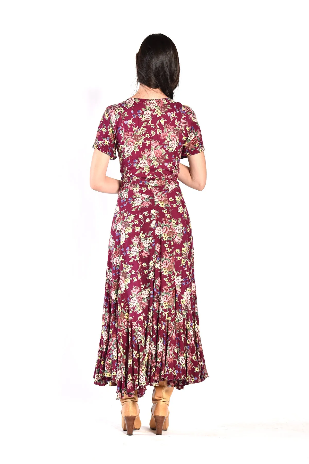 Alice Bias Cut Floral Maxi Dress w/ Flared Hem