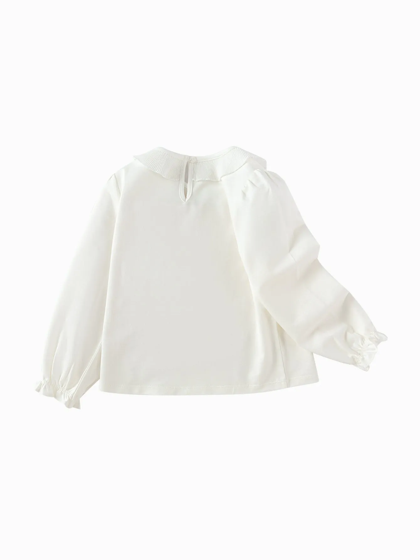 Balabala Children's Clothing Girls Long Sleeve T-Shirt 2025 Spring New Fashion Bow Tie