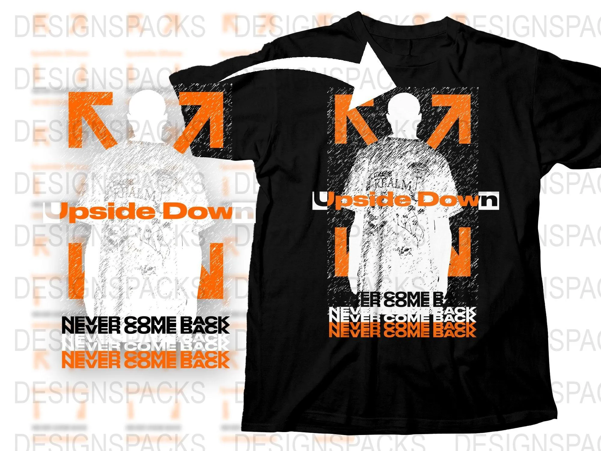 Bold Arrows Never Come Back Upside Down Png Digital Download