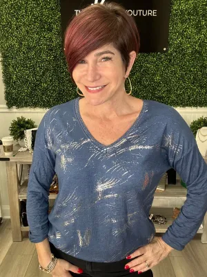 Breanna Brushed Foil Top