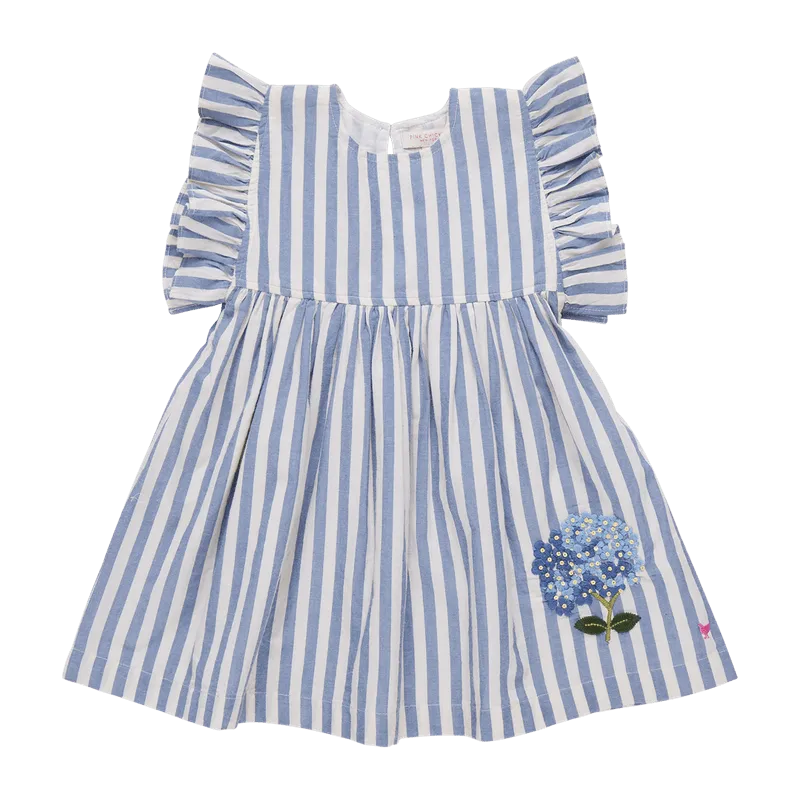 Cotton Sarita Dress - Blue Stripe