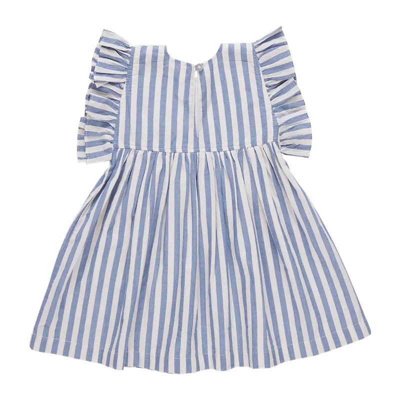 Cotton Sarita Dress - Blue Stripe