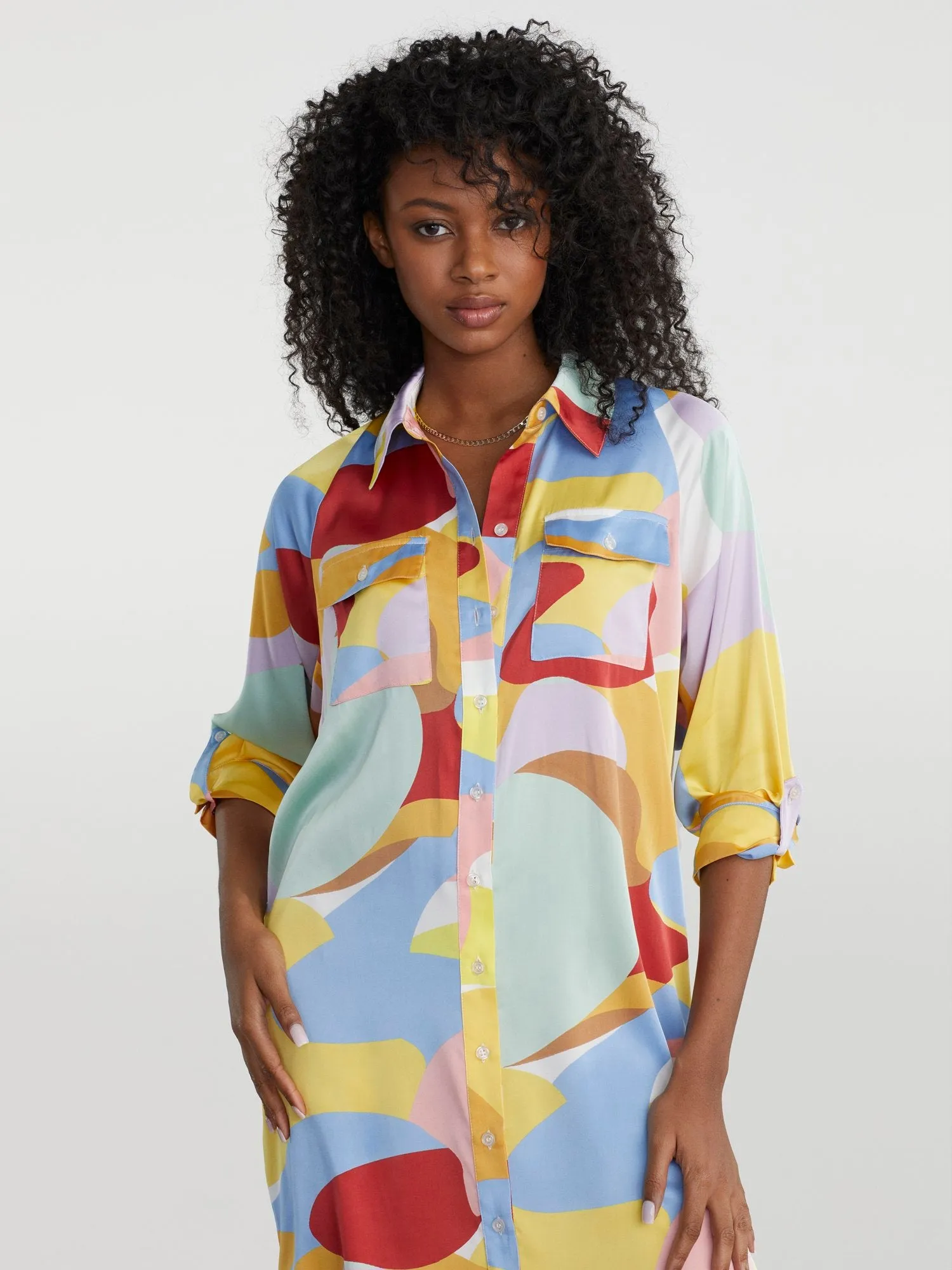 Danae Camo-Print Shirtdress