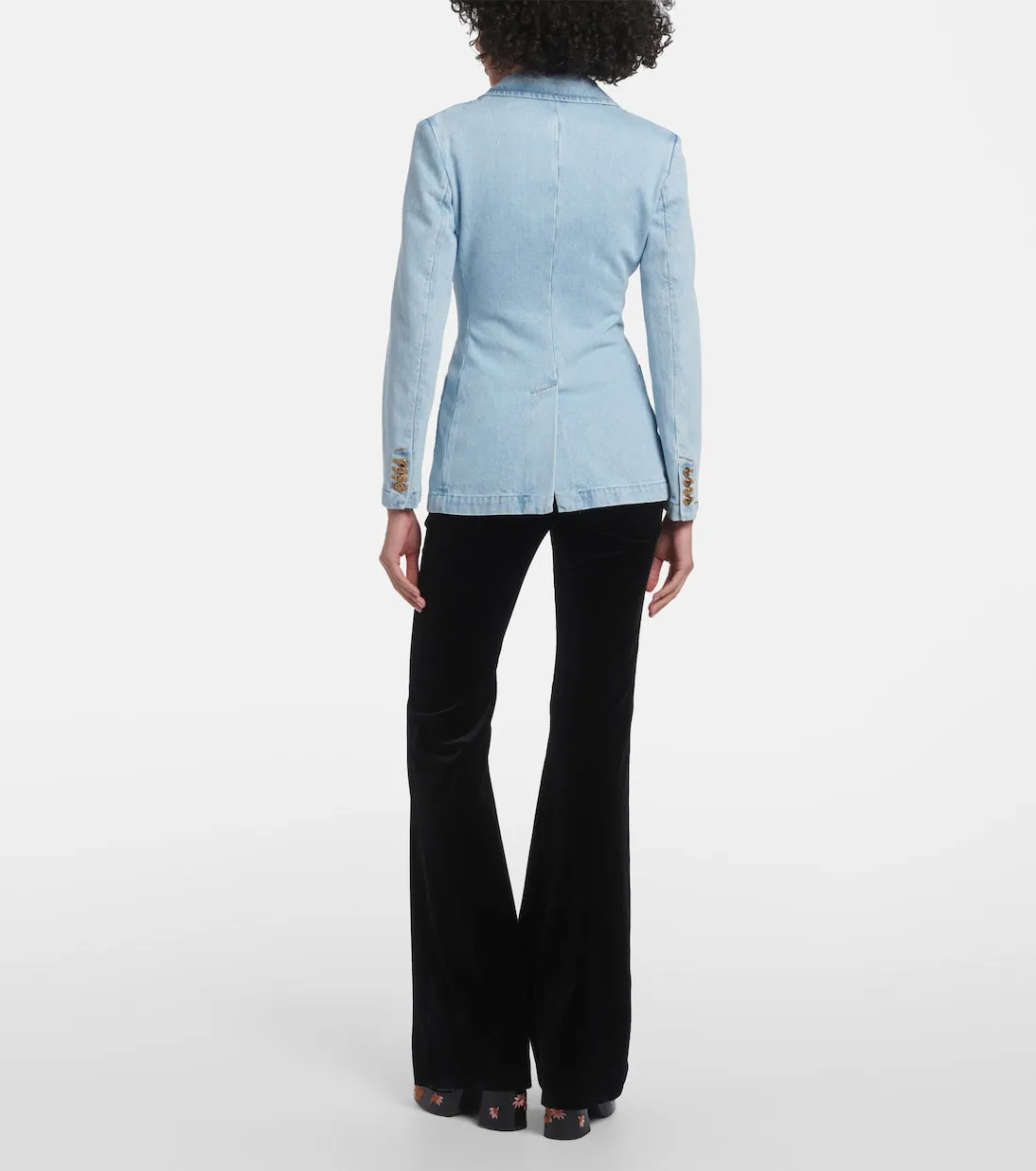 Denim jacket with Etro embroidery, blue