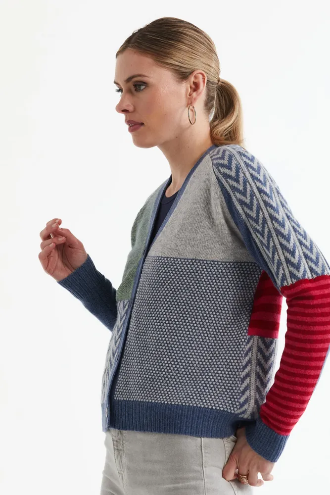 Denim Textured Cardigan  LD & Co