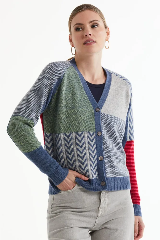 Denim Textured Cardigan  LD & Co