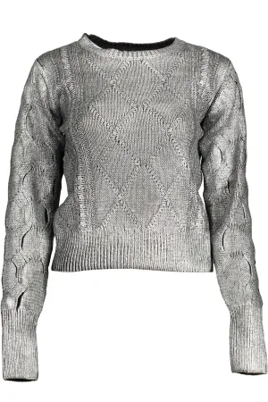 Desigual Chic Silver Tone Contrast Detail Sweater
