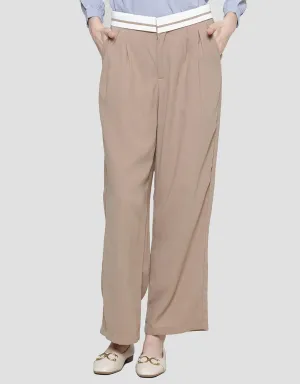 Details Celana Panjang Wanita With Tone Pipe Line