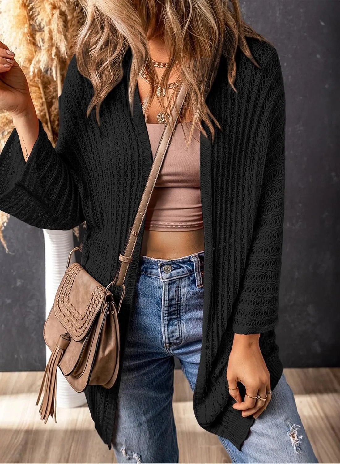 Dokotoo Lightweight Cardigan Oversized Loose 2025 Vacation Spring Summer Cardigan Trendy Beach Crochet Sweaters