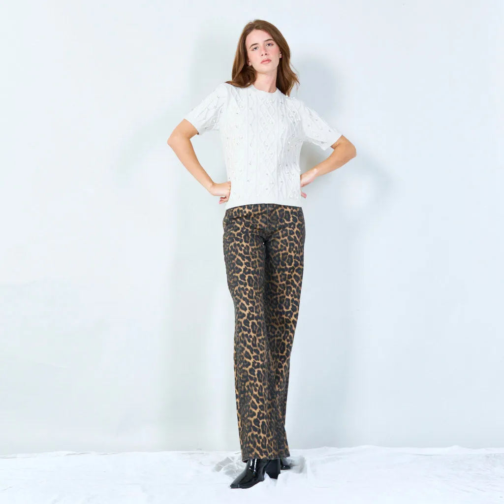 Embellished knit sweater wholesale