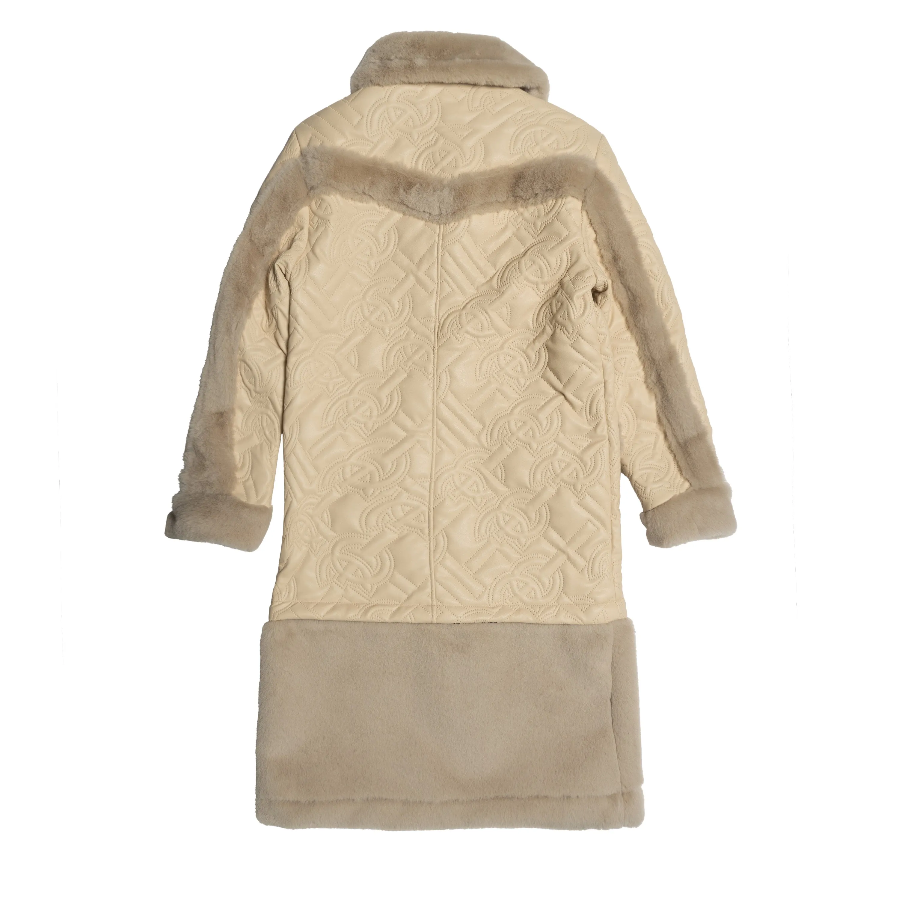 F1300 Heritage Long Quilted Coat - Natural