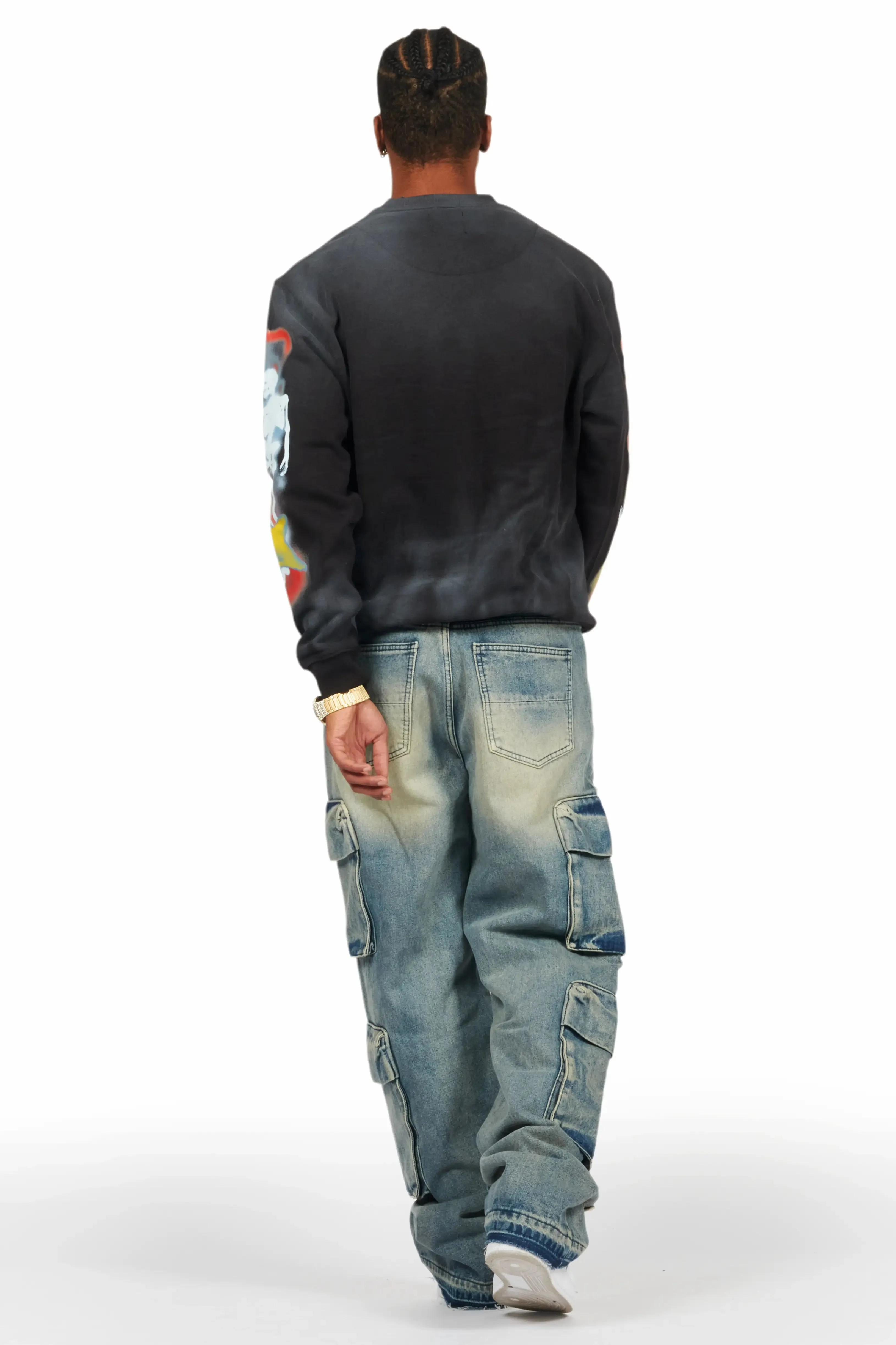 Farren Black Graphic Crewneck