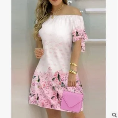 Fashion Casual Stripped Lace up Short Sleeves A Line Mini Dress