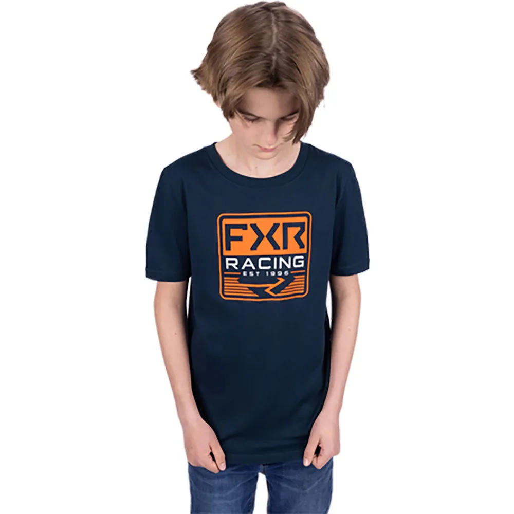 FXR Emblem Premium T-Shirt Midnight/Orange Blue