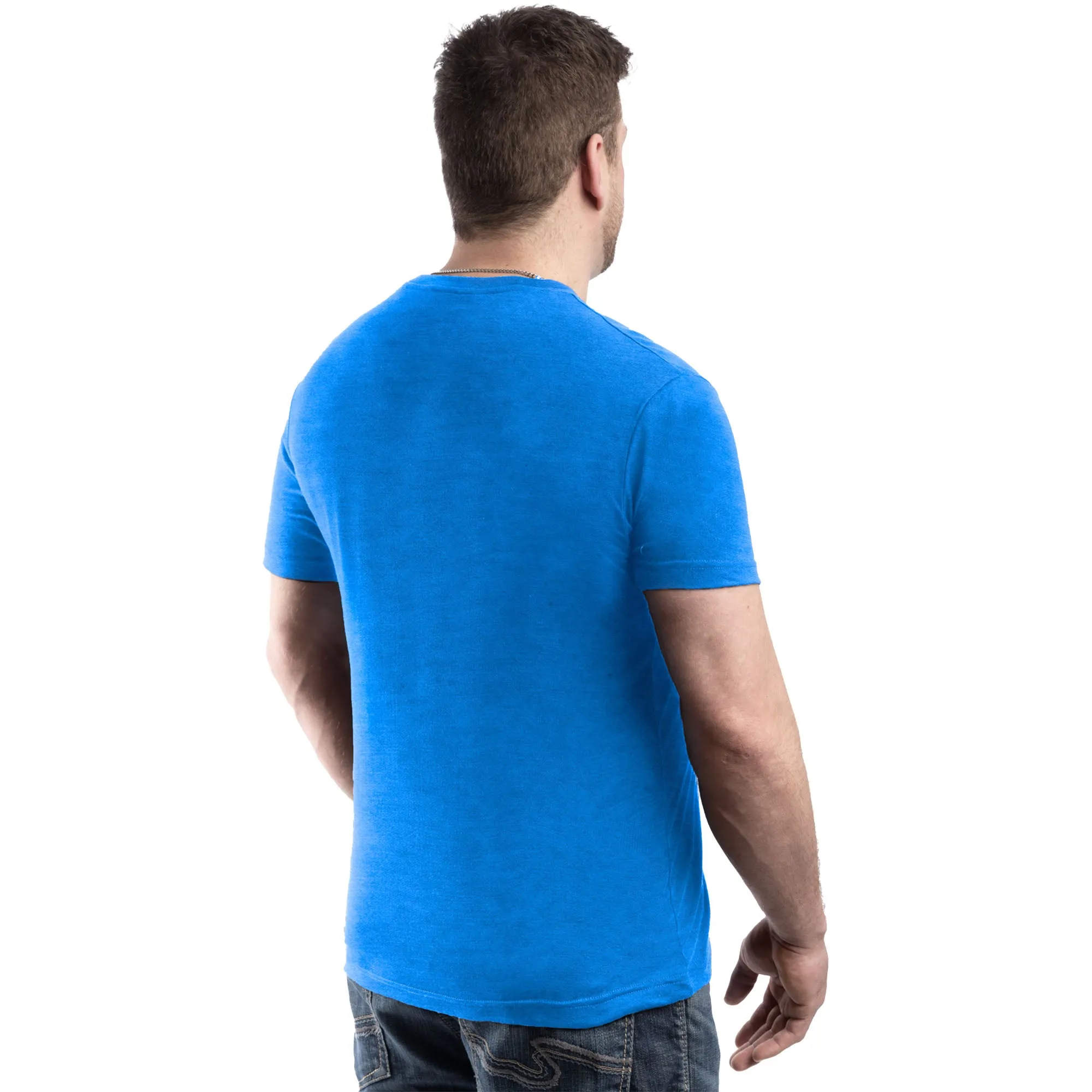 FXR  Mens Blue Heather HiVis Tournament Premium T-Shirt Tee Short Sleeve ProFish