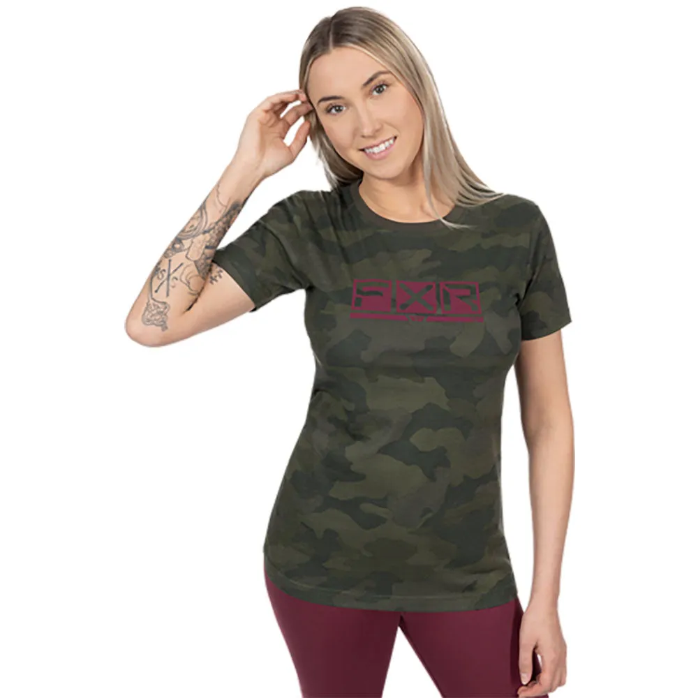 FXR Podium Premium T-Shirt Army Camo/Merlot Green