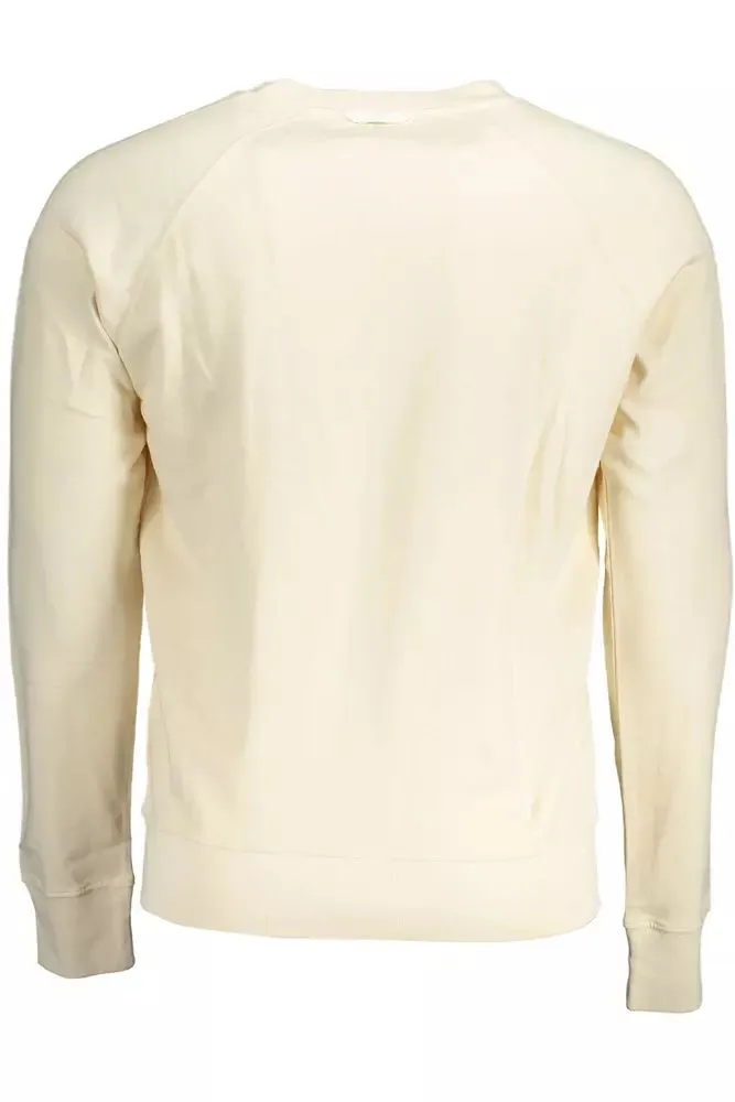 Gant Chic Beige Cotton Sweatshirt with Logo Print