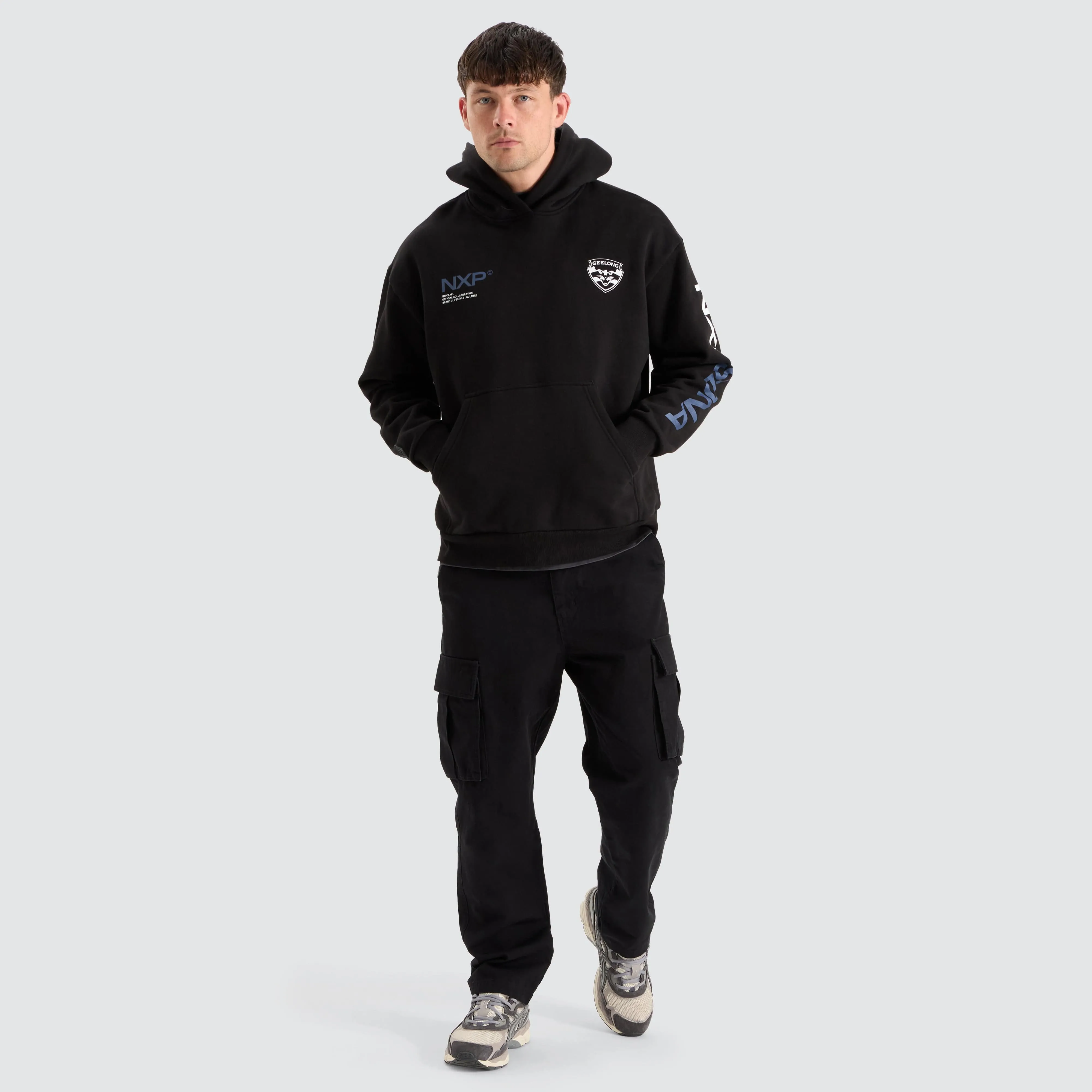 Geelong Cats AFL Relaxed Hoodie Jet Black