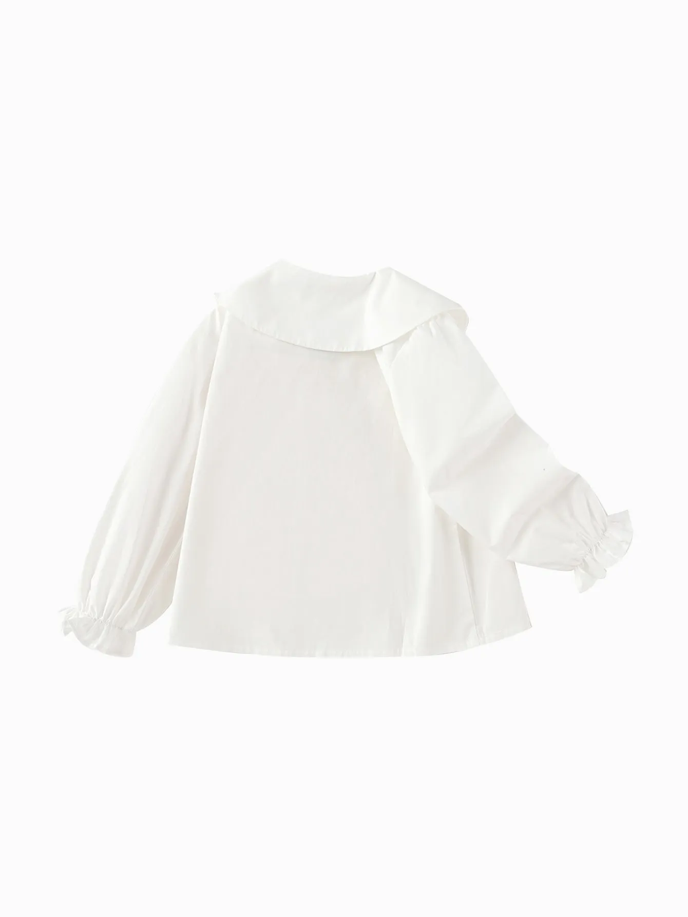 Girls Toddler Peplum White Long Sleeve Shirt