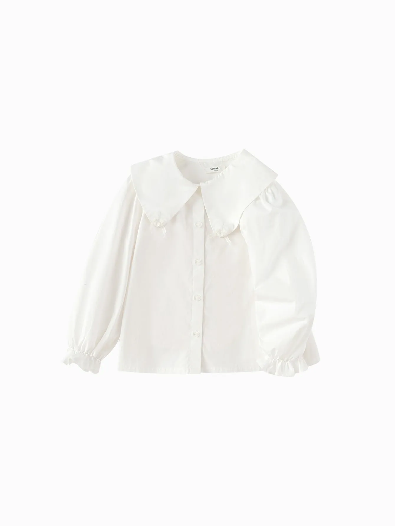 Girls Toddler Peplum White Long Sleeve Shirt