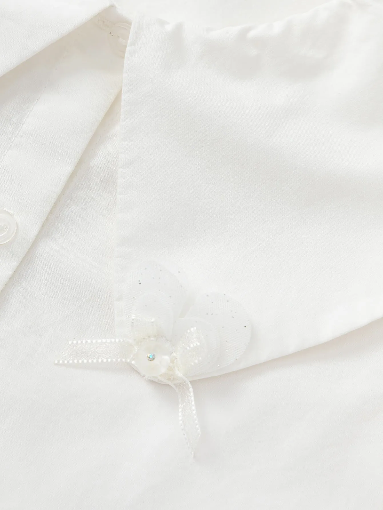 Girls Toddler Peplum White Long Sleeve Shirt