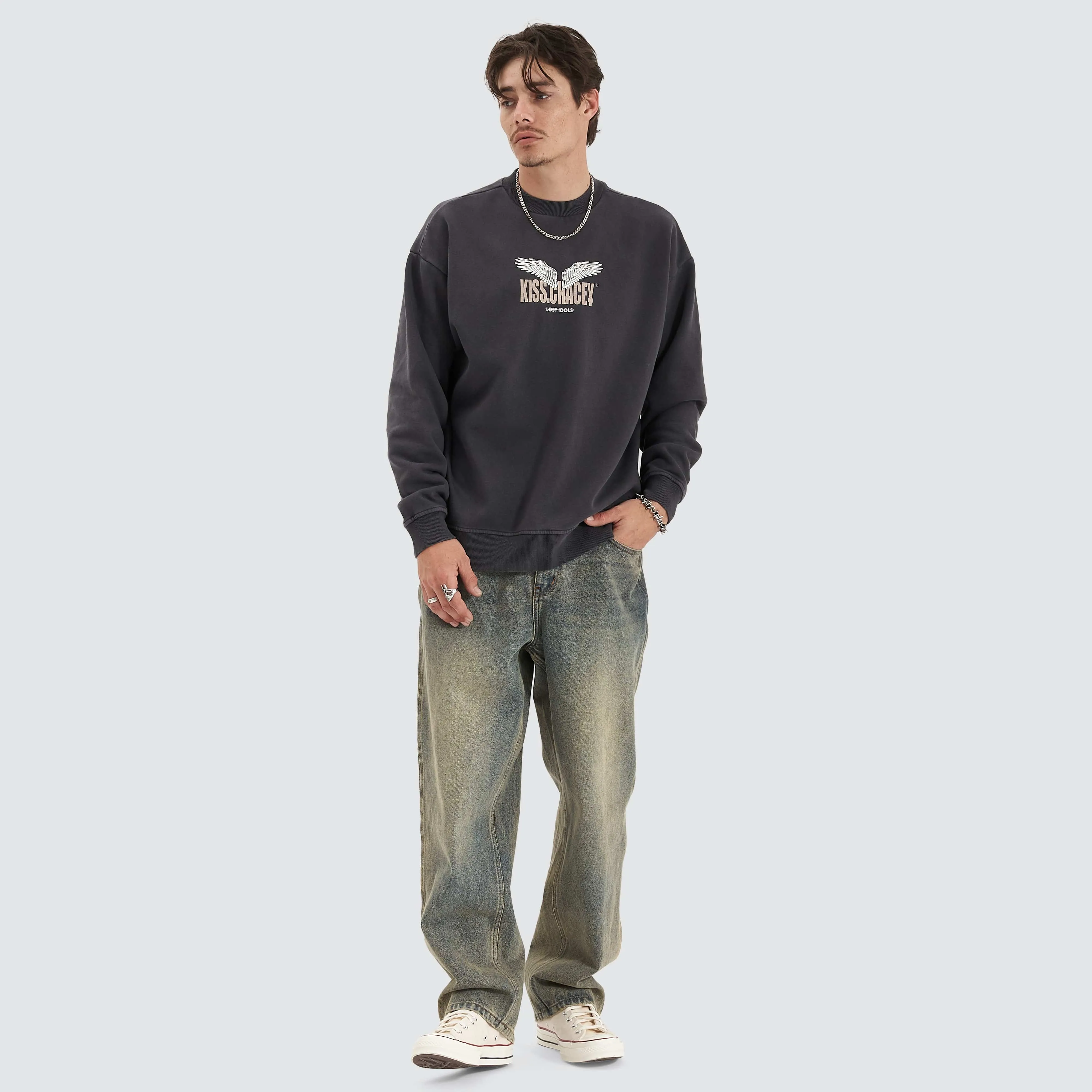 Glide  Heavy Relaxed Jumper Pigment Asphalt