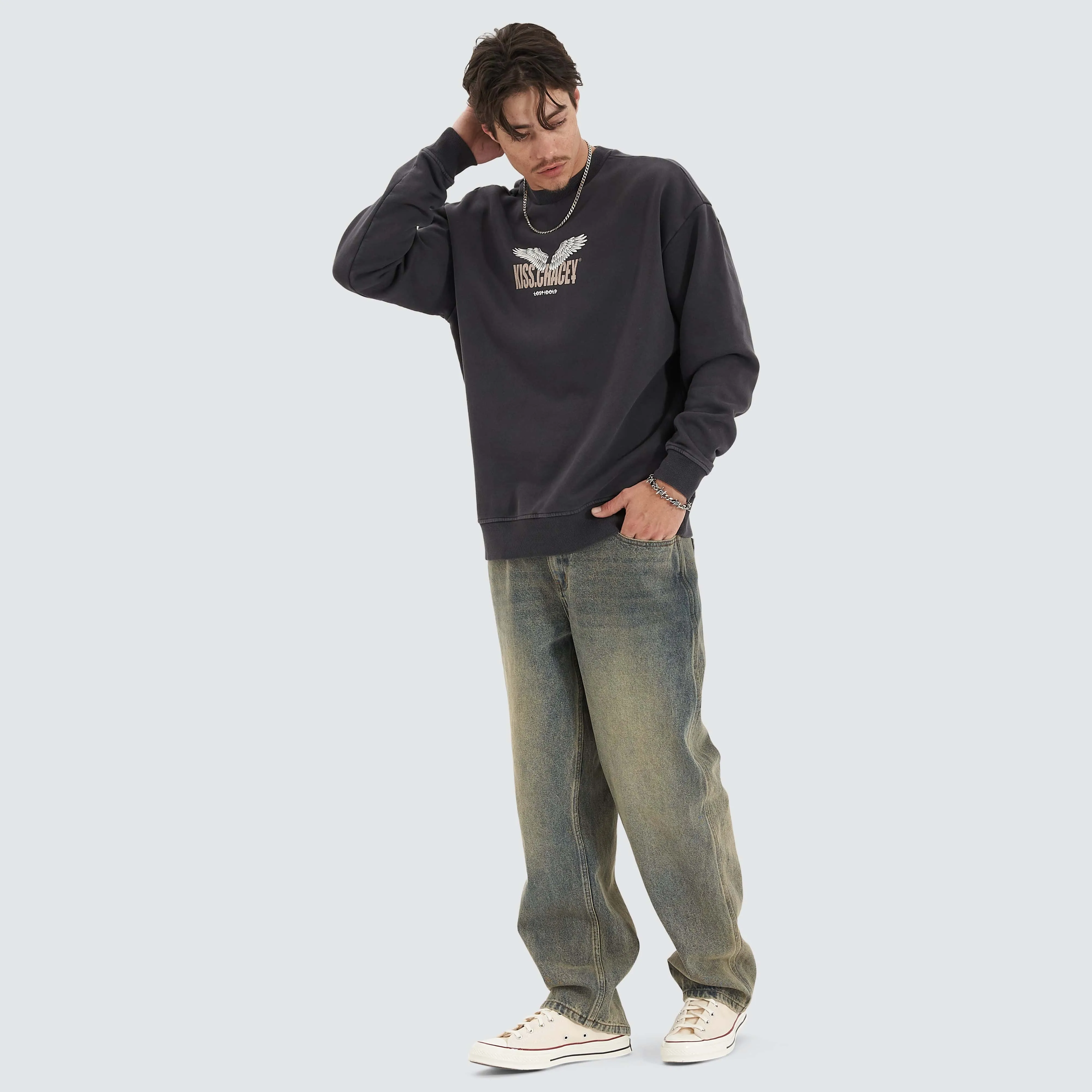 Glide  Heavy Relaxed Jumper Pigment Asphalt