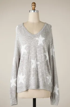 Grey Star Knit Sweater