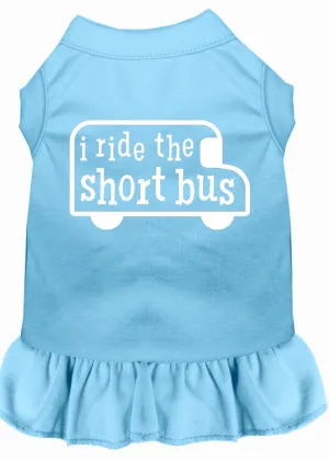 I Ride The Short Bus Screen Print Dress Baby Blue Xxl