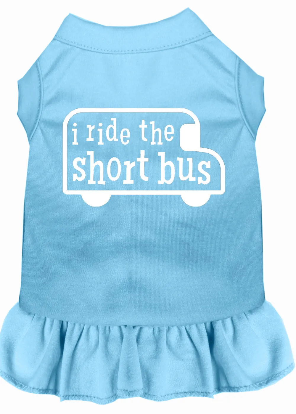 I Ride The Short Bus Screen Print Dress Baby Blue Xxl