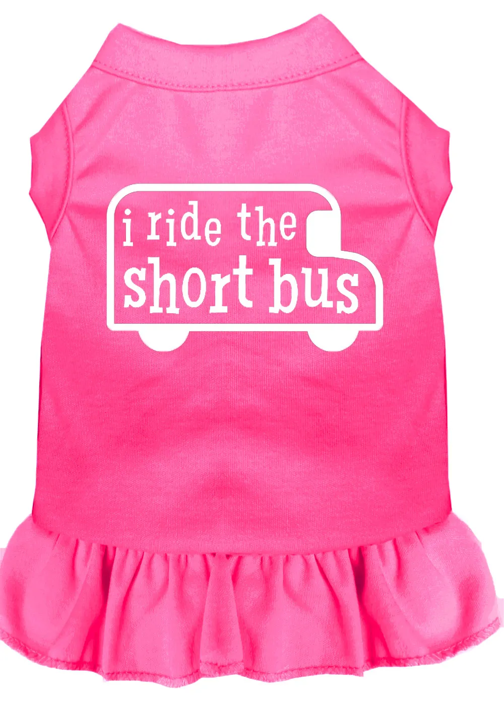 I Ride The Short Bus Screen Print Dress Bright Pink Xxxl