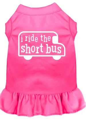 I Ride The Short Bus Screen Print Dress Bright Pink Xxxl