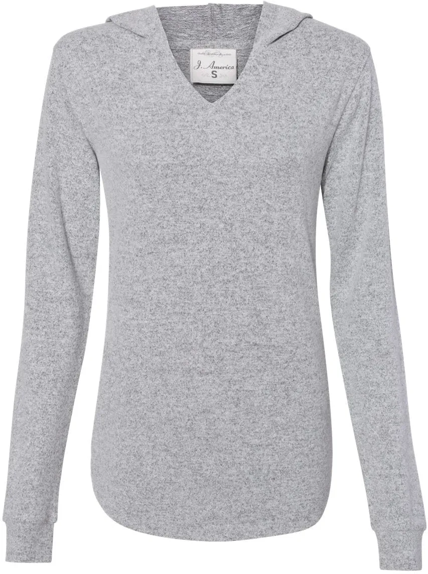 J. America Ladies Cozy Jersey Hooded Sweatshirt 