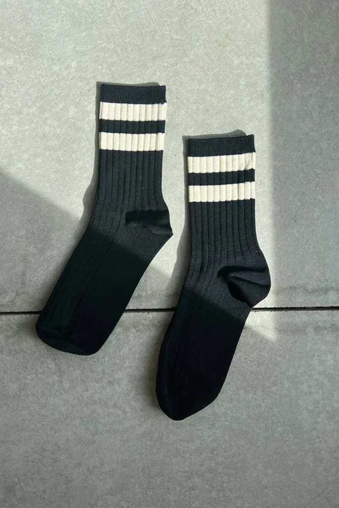 Le Bon Shoppe Her Varsity Socks - Black