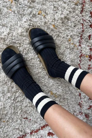 Le Bon Shoppe Her Varsity Socks - Black