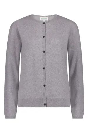 Malachite Yarnsmith Round Neck Cardigan Grey