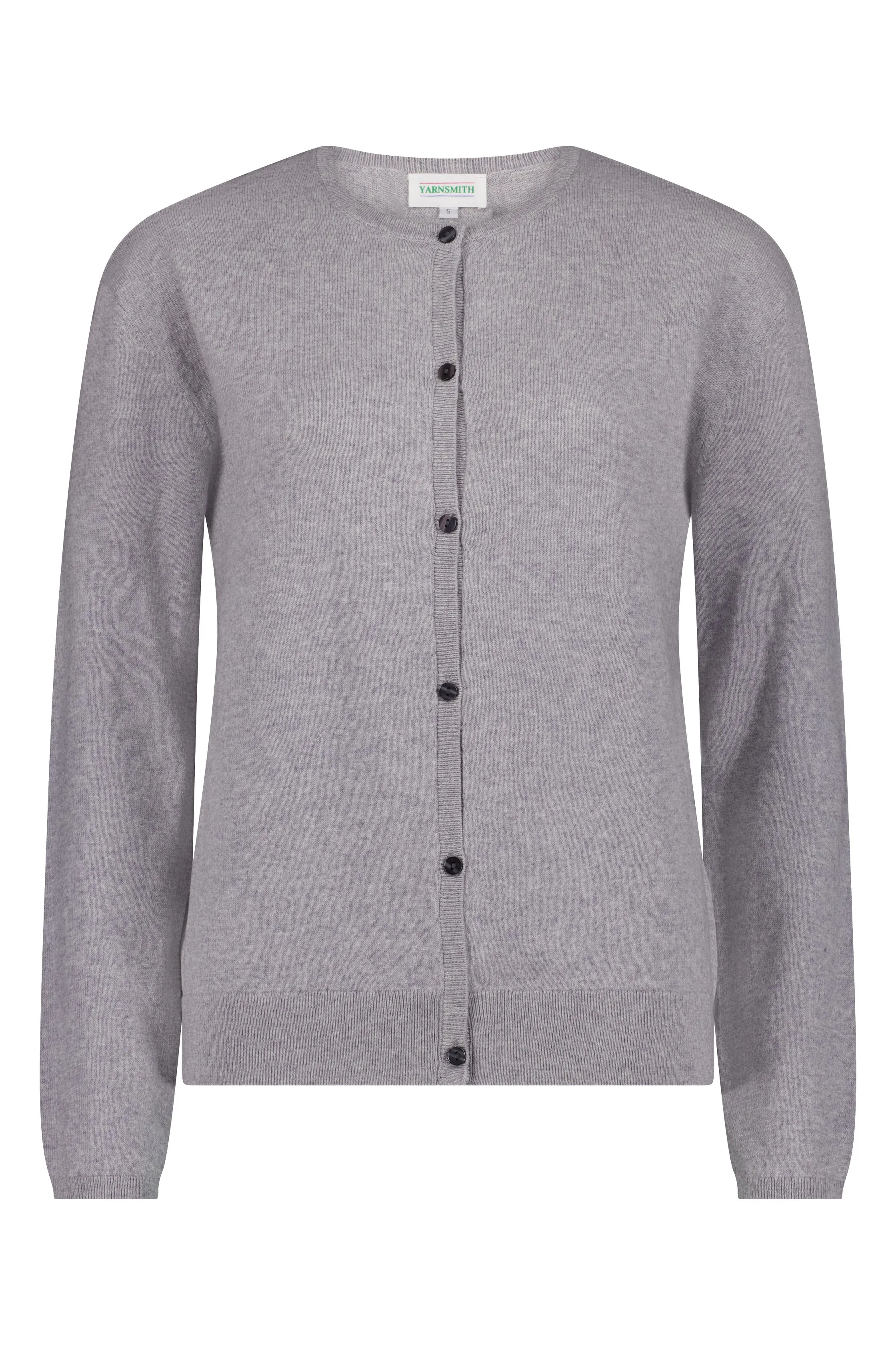 Malachite Yarnsmith Round Neck Cardigan Grey