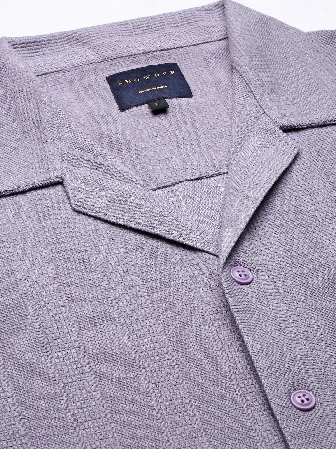 Men Solid Violet Relaxed Fit Casual Shirt