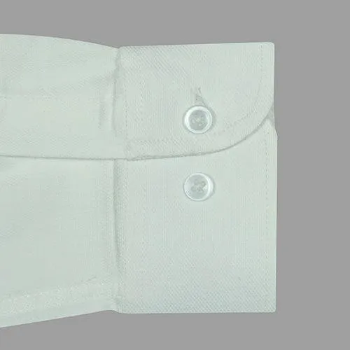 Men's 100% Cotton Full Sleeves Jacquard Self Design Shirt (White)