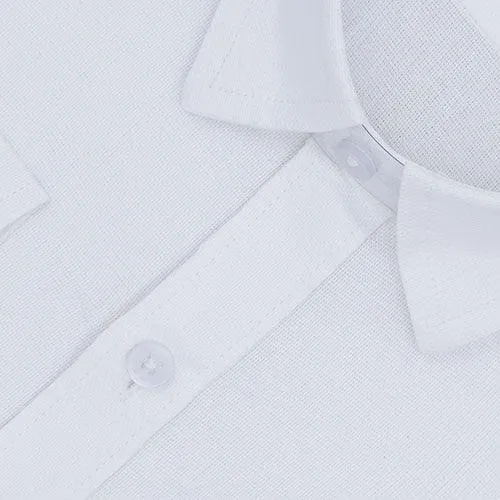Men's 100% Cotton Full Sleeves Jacquard Self Design Shirt (White)