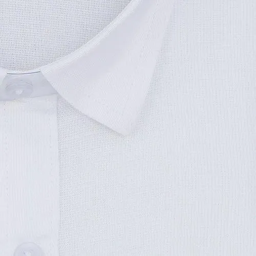 Men's 100% Cotton Full Sleeves Jacquard Self Design Shirt (White)