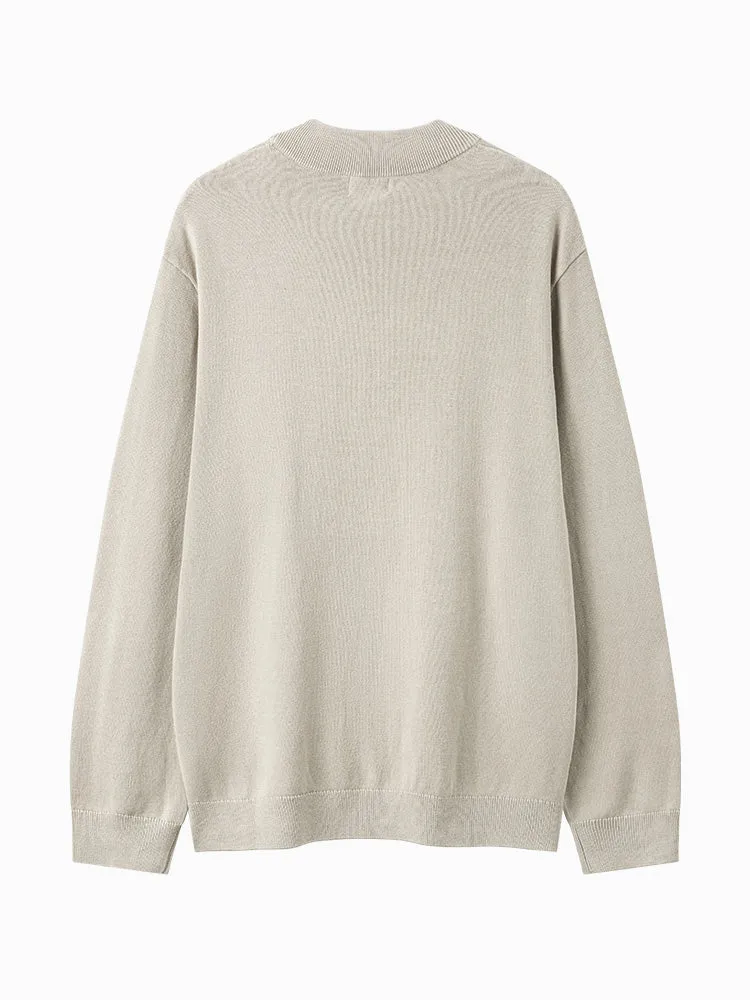 Men's white turtleneck sweater