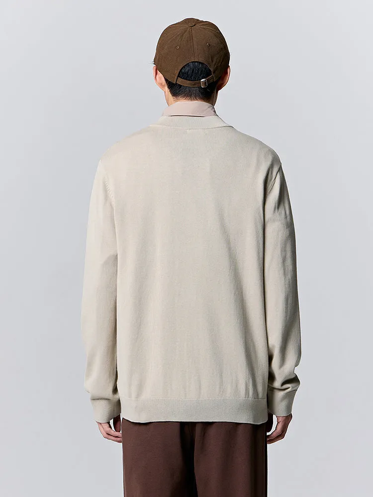 Men's white turtleneck sweater