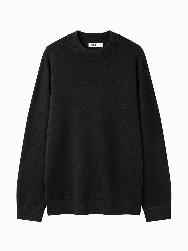 Men's white turtleneck sweater