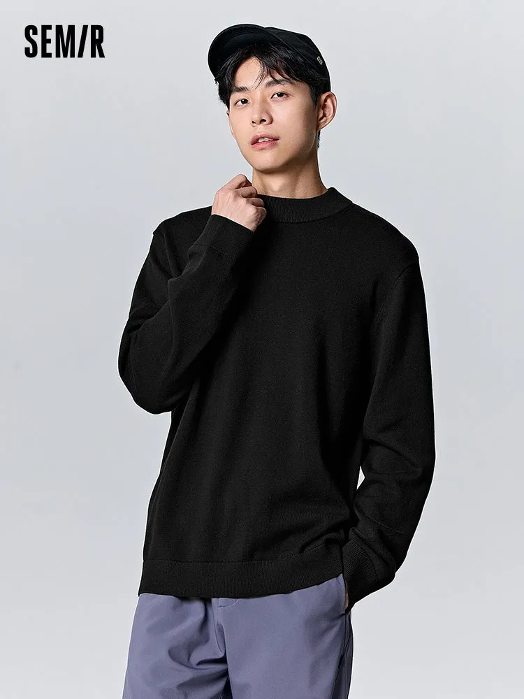 Men's white turtleneck sweater