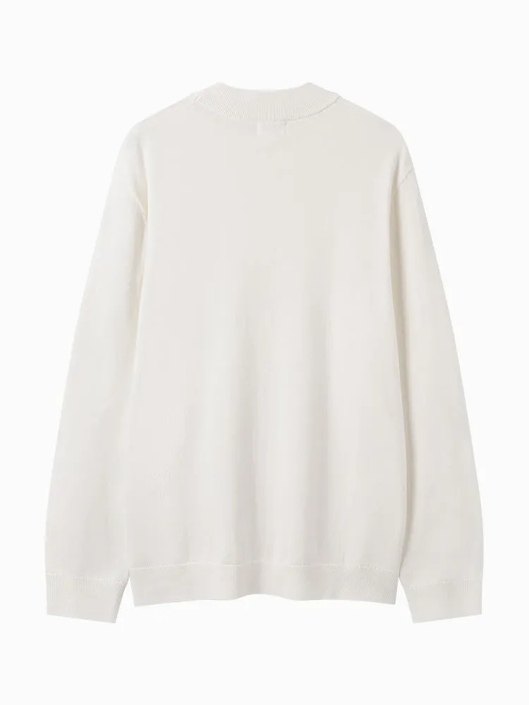 Men's white turtleneck sweater