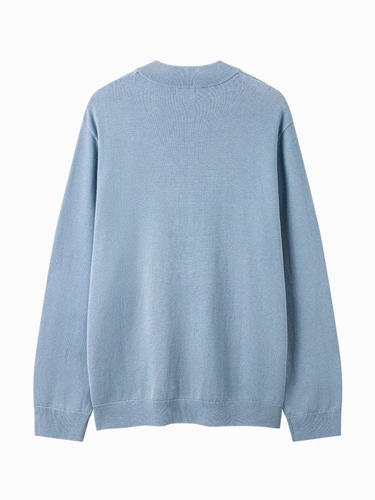 Men's white turtleneck sweater