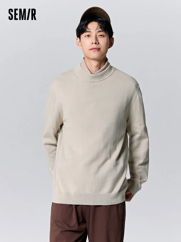 Men's white turtleneck sweater